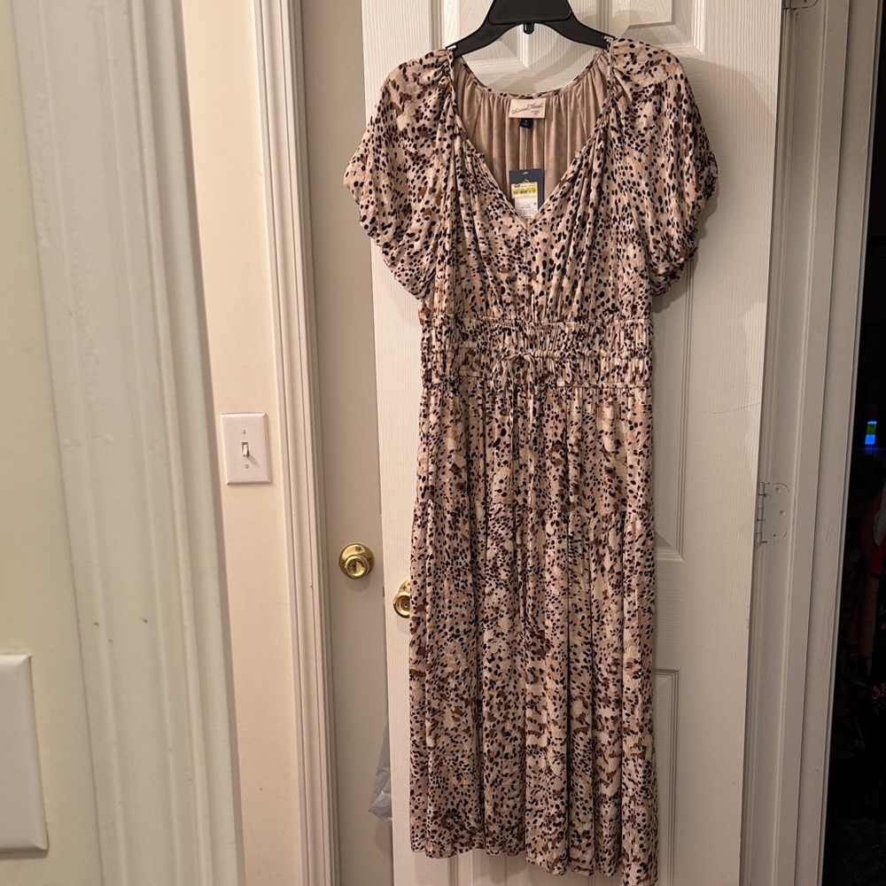 Elegant Leopard Print Midi Dress